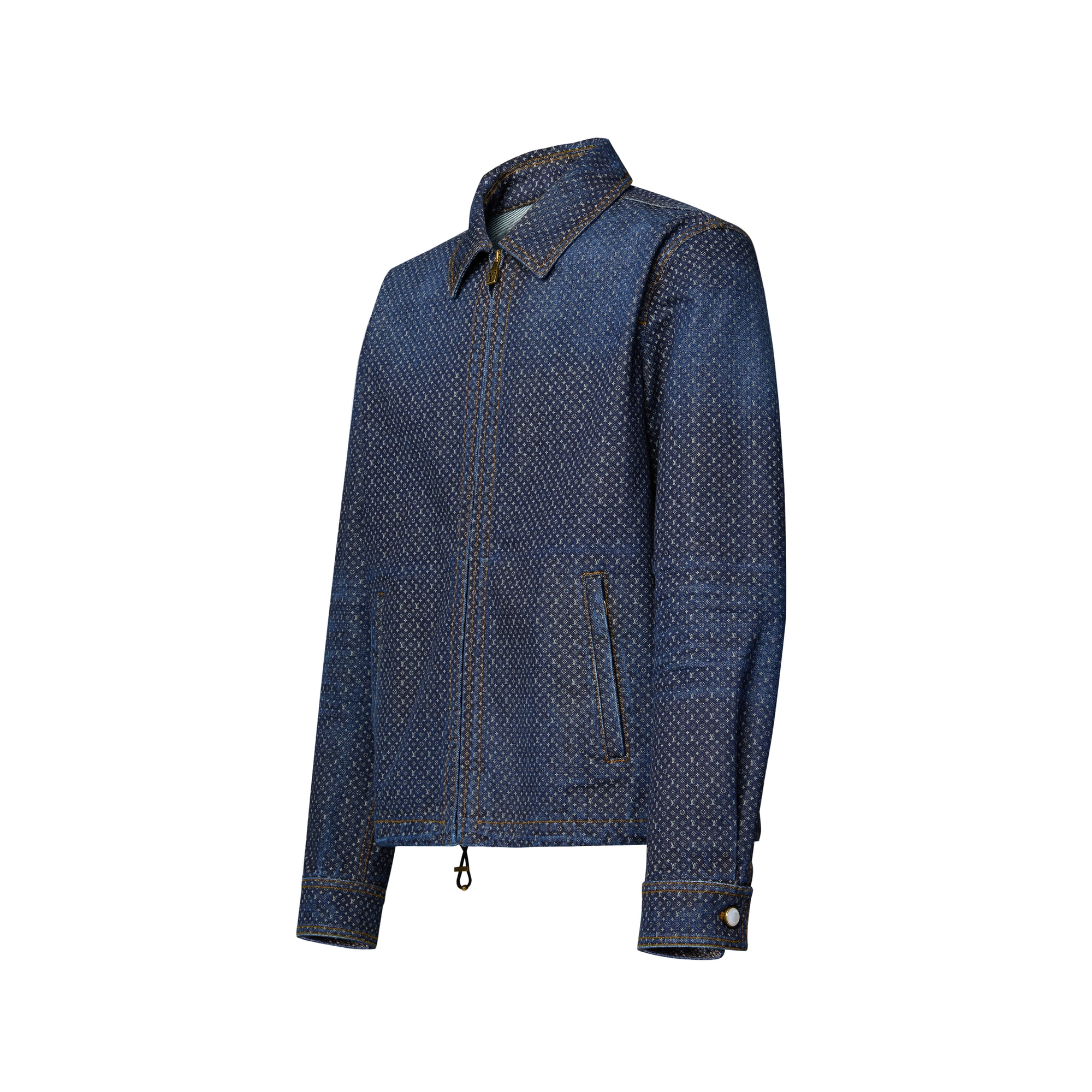 Reflective Nanogram Zippered Denim Jacket - Men - Ready-to-Wear